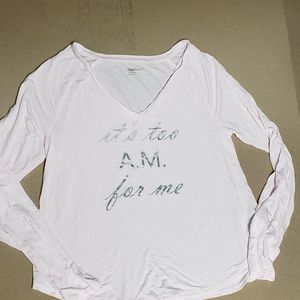 Gap PJ top "it's too am for me"